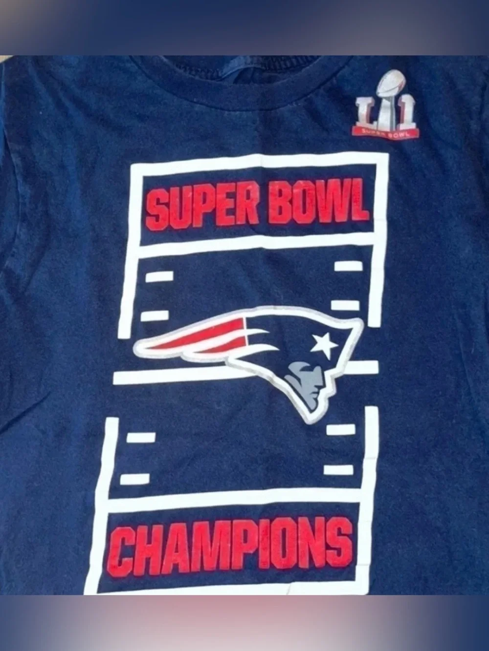 Nike Boys Navy Blue New England Patriots Super Bowl Champions Tee